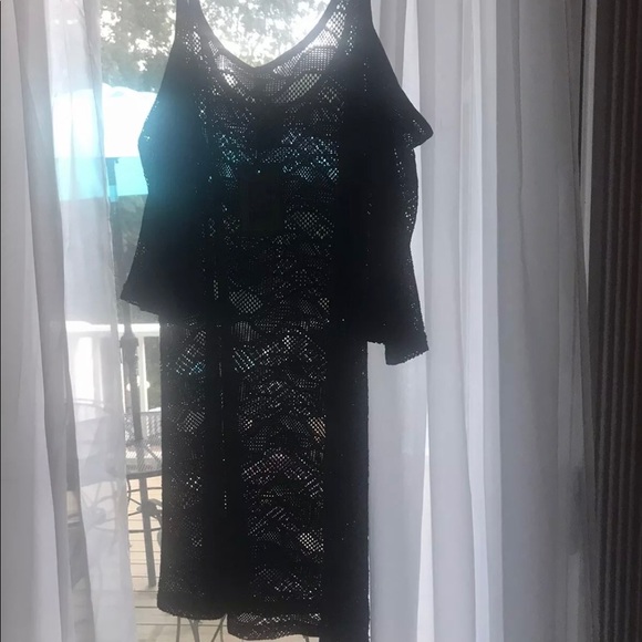 Spiaggia Dolce Black Lace Cover Up Swim Dress - Picture 4 of 7